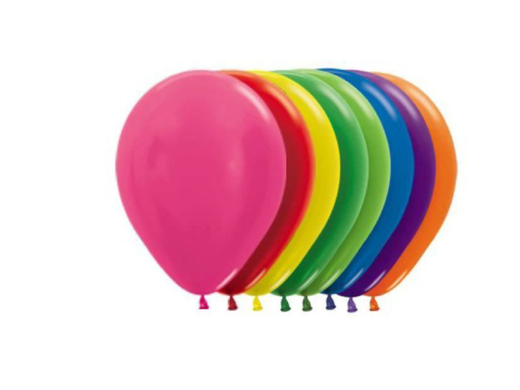 R-12 balloons, assorted colors
