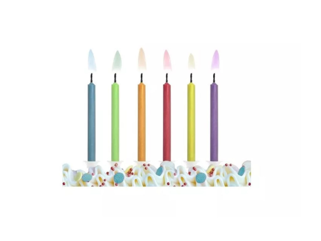 Candles, assorted colors x 24